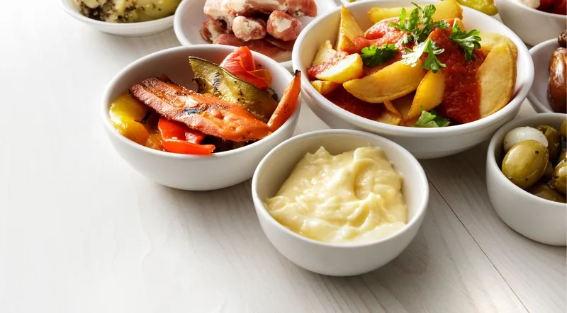Basque dishes prepared during a small-group cooking class in San Sebastian